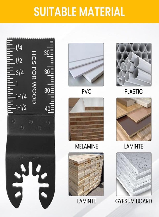 Serplex® 5Pcs Oscillating Tool Blades Set, Wood Cutting & Scraping Blades, Universal Oscillating Saw Blades, Quick Connection Etched Scale, Rugged Durable Saw Blades for Wood, PVC, Plastic, Polishing - Image 3